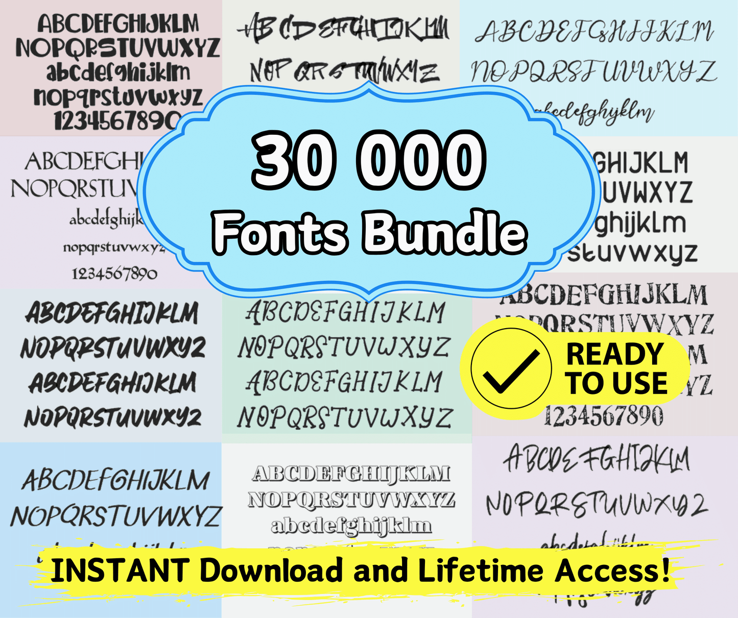 Font Bundle: 30,000 Diverse Font Styles