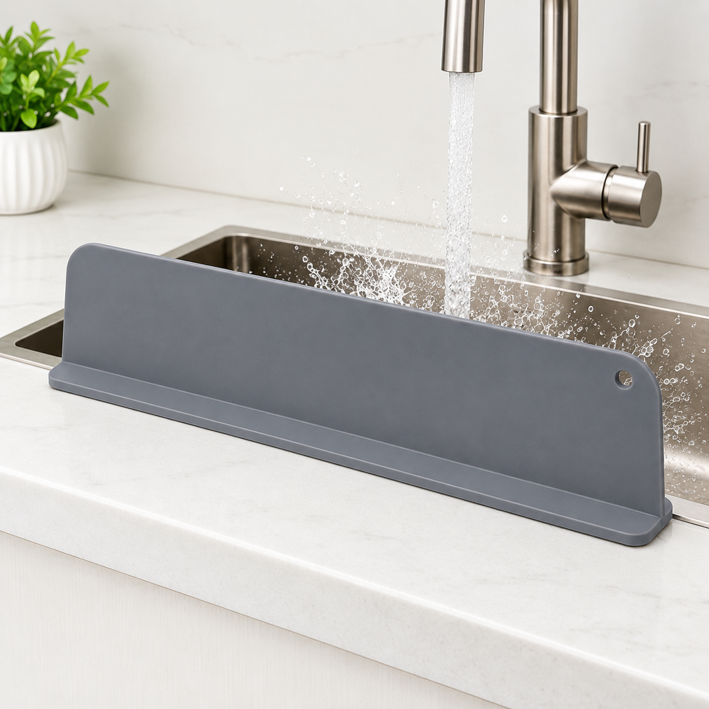3-in-1 Kitchen Cleaning Combo | Soap Dispenser Scrubber, Sponge Mop & Sink Splash Guard