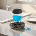 2-in-1 Kitchen Dish Scrubber with Soap Dispenser | Refillable Palm Cleaning Brush for Pots, Pans & Sinks