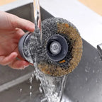 2-in-1 Kitchen Dish Scrubber with Soap Dispenser | Refillable Palm Cleaning Brush for Pots, Pans & Sinks